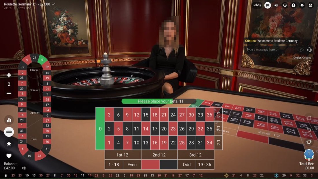 Onwin canlı casino — canlı rulet masası ve bahis ızgarası